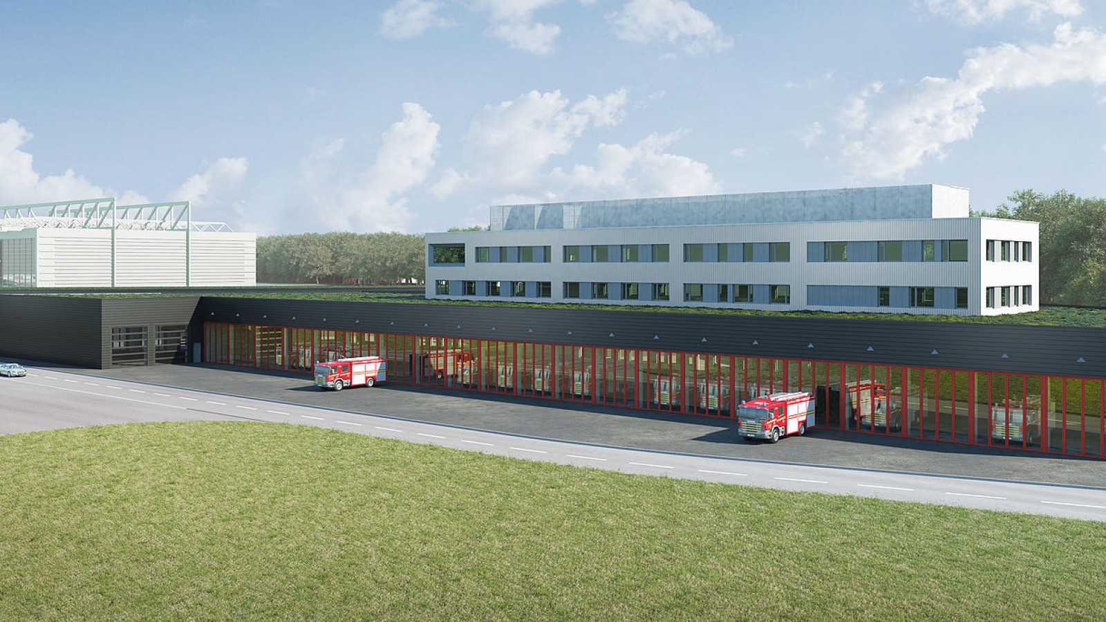 Visualisierung der Feuerwache 3 bei Fraport