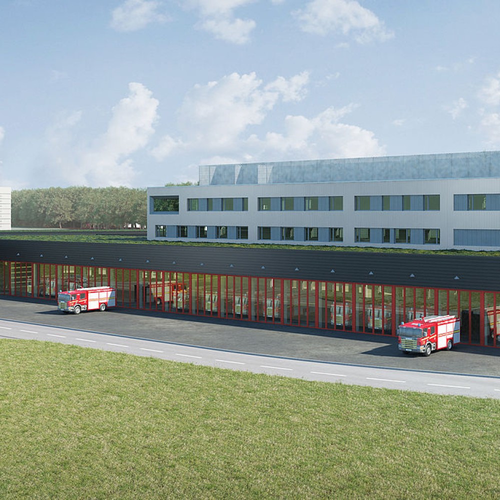 Visualisierung der Feuerwache 3 bei Fraport